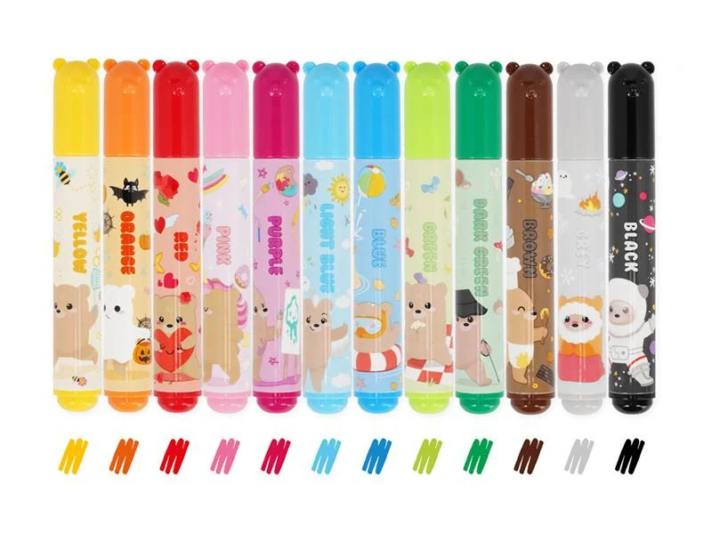 Lot de 12 feutres Teddy Friends