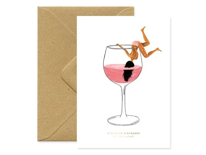 Carte aquarelle Just a drink - ATWS