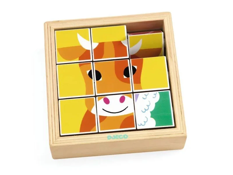 3 puzzles en bois - Animoroll - 9 pièces