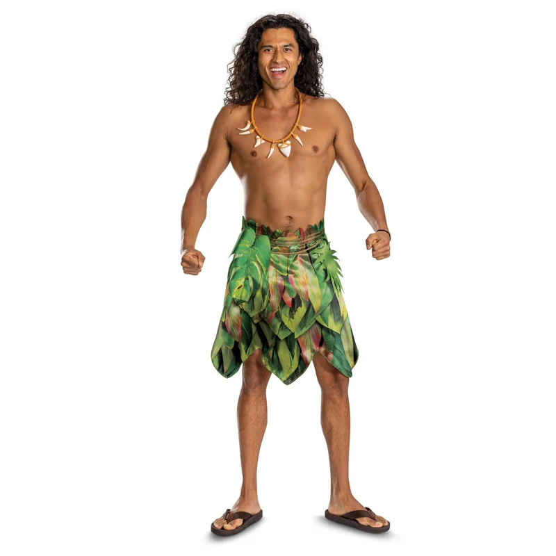 Moana Maui Costume Kit for Adults, Disney, Skirt and Necklace