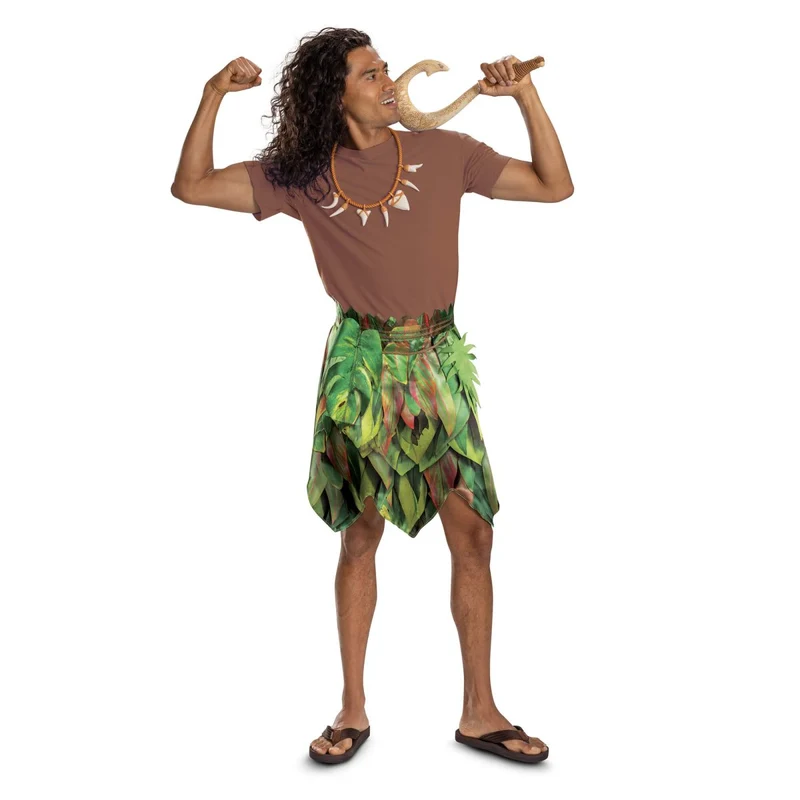Moana Maui Costume Kit for Adults, Disney, Skirt and Necklace