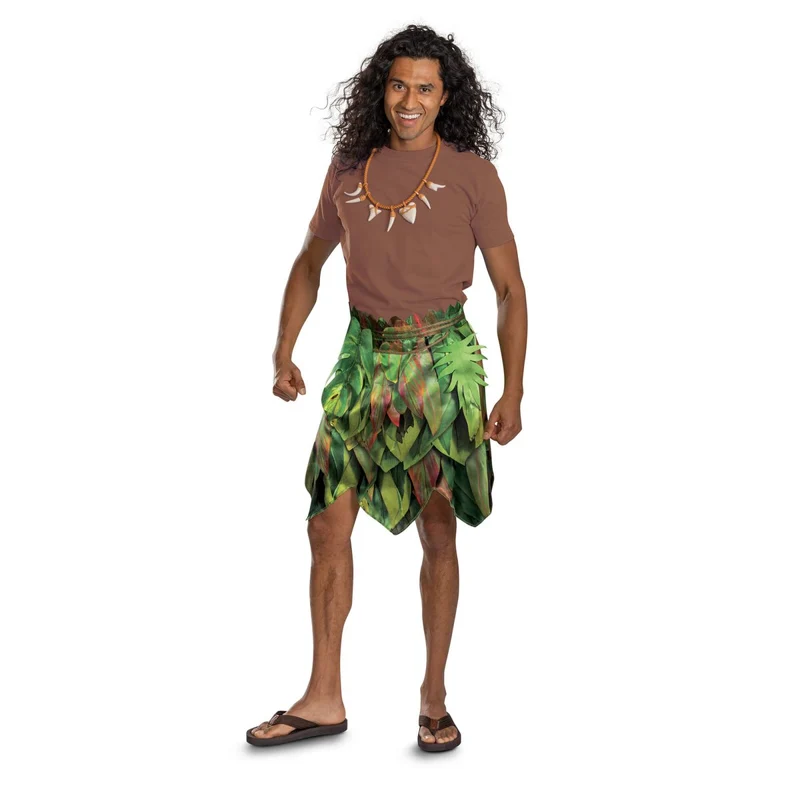 Moana Maui Costume Kit for Adults, Disney, Skirt and Necklace