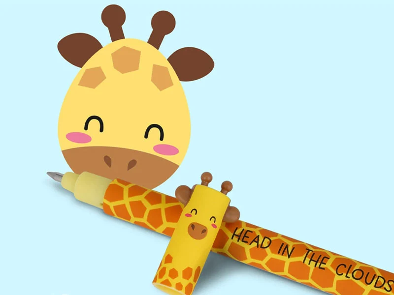 Stylo à encre gel noire effaçable - Girafe