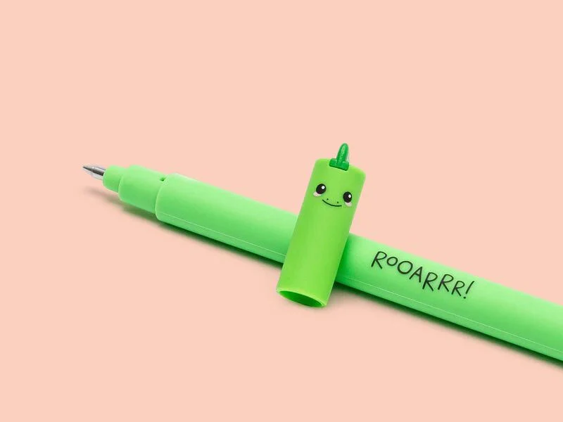 Stylo à encre gel verte effaçable - Dinosaure