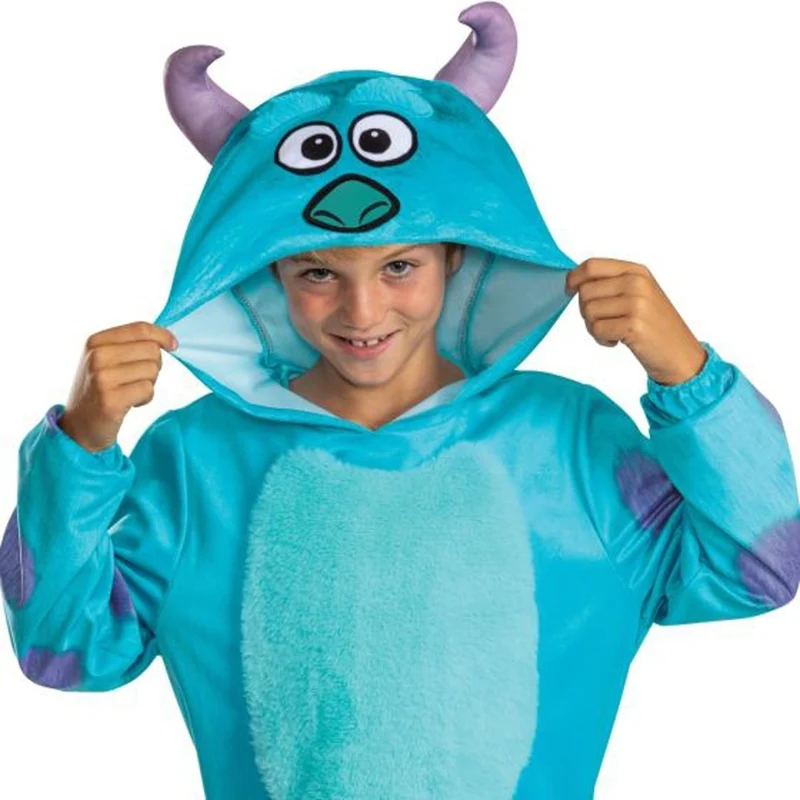 Monster University Sulley Costume for Kids, Disney, Hooded Jumpsuit