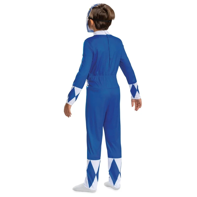 Blue Power Rangers Costume for Kids, Jumpsuit and Mask
