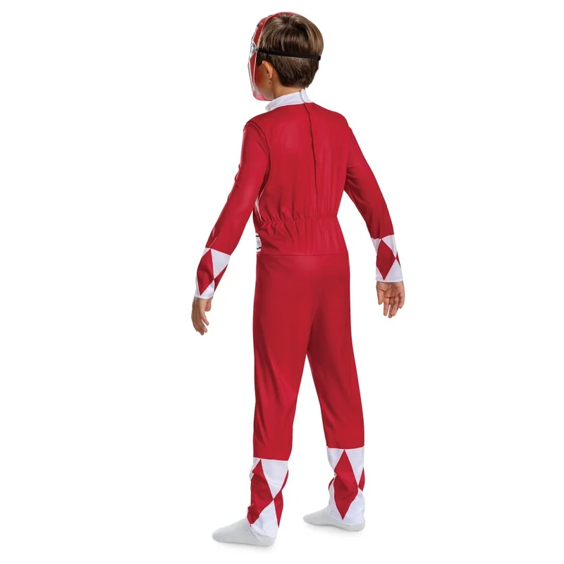 Red Power Rangers Costume for Kids, Jumpsuit and Mask