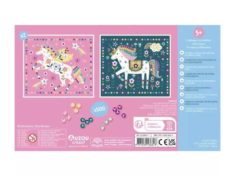 Mes Tableaux licorne en strass - Auzou