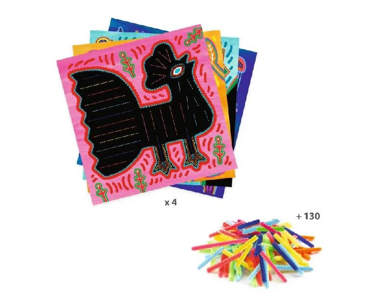 Coffret DIY Art Kuna et fils chenilles