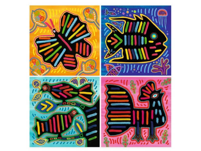 Coffret DIY Art Kuna et fils chenilles