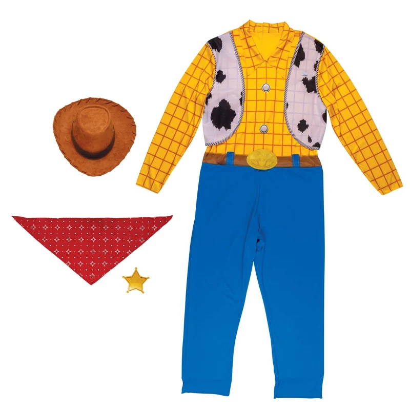 Toy Story Woody Classic Costume for Adults, Disney, Jumpsuit, Bandana and Hat