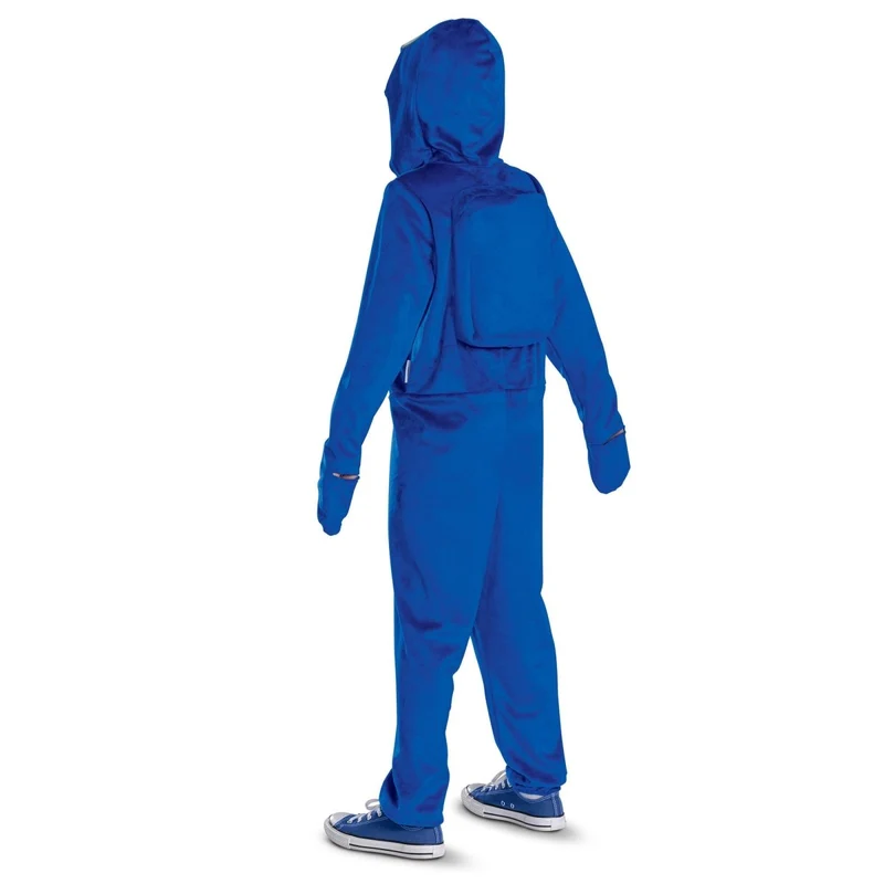 Among Us Blue Imposter Costume for Kids, Hooded Jumpsuit