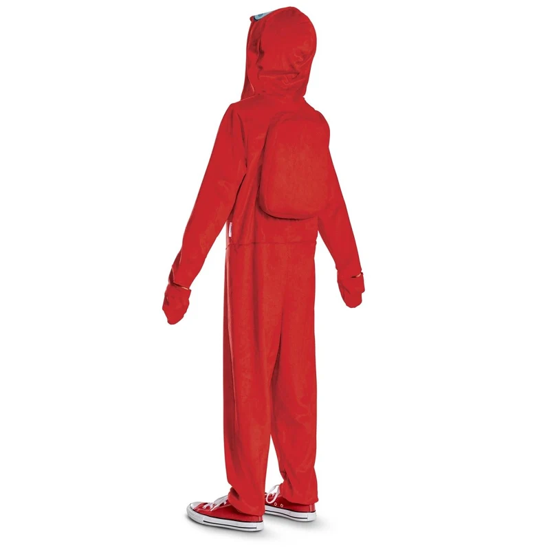 Among Us Red Imposter Costume for Kids, Hooded Jumpsuit