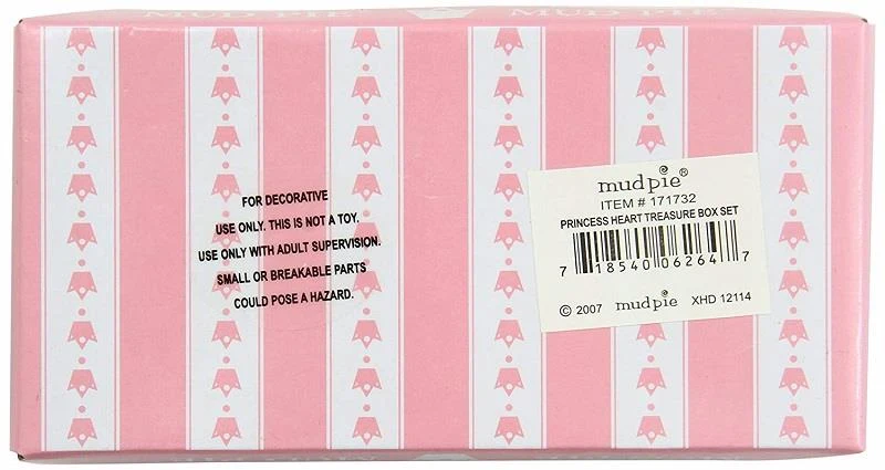 Mudpie Baby Little Princess Heart Treasure Box Set / Coffret au trésor en forme de cœur de petite princesse