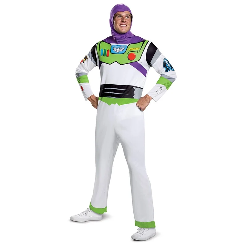 Toy Story Buzz Lightyear Costume for Adults, Disney, Jumpsuit and Hood