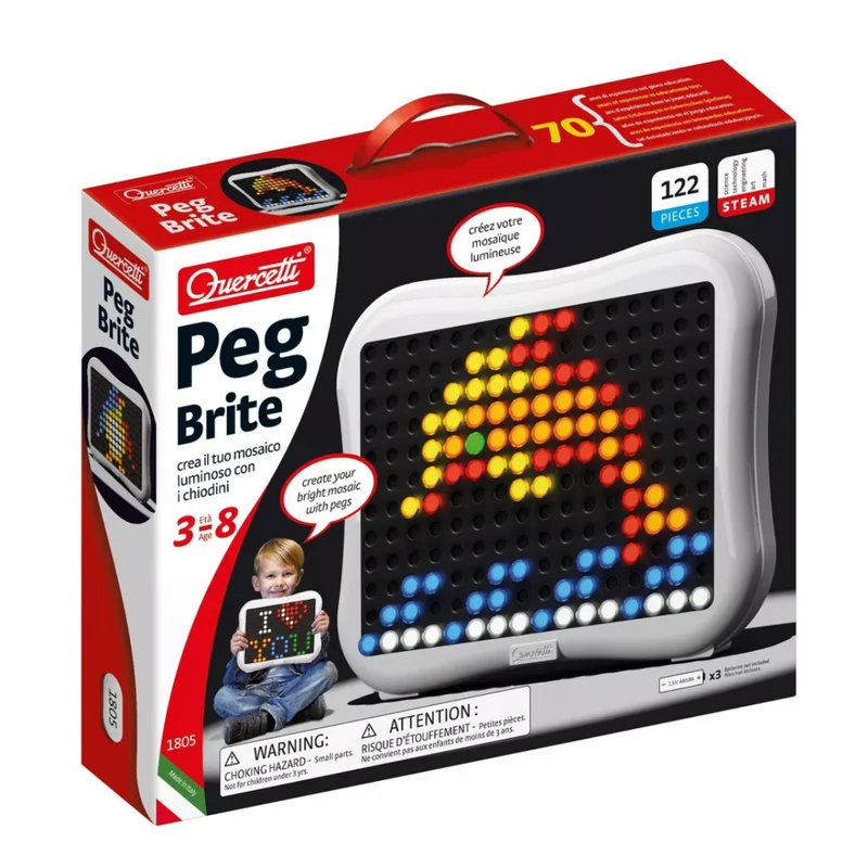 Quercetti Peg Brite 120 Light-Up Toy