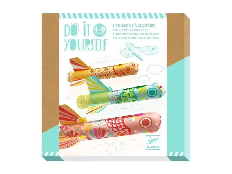 Coffret DIY Poissons volants à colorier