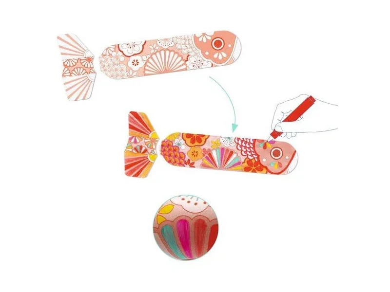Coffret DIY Poissons volants à colorier