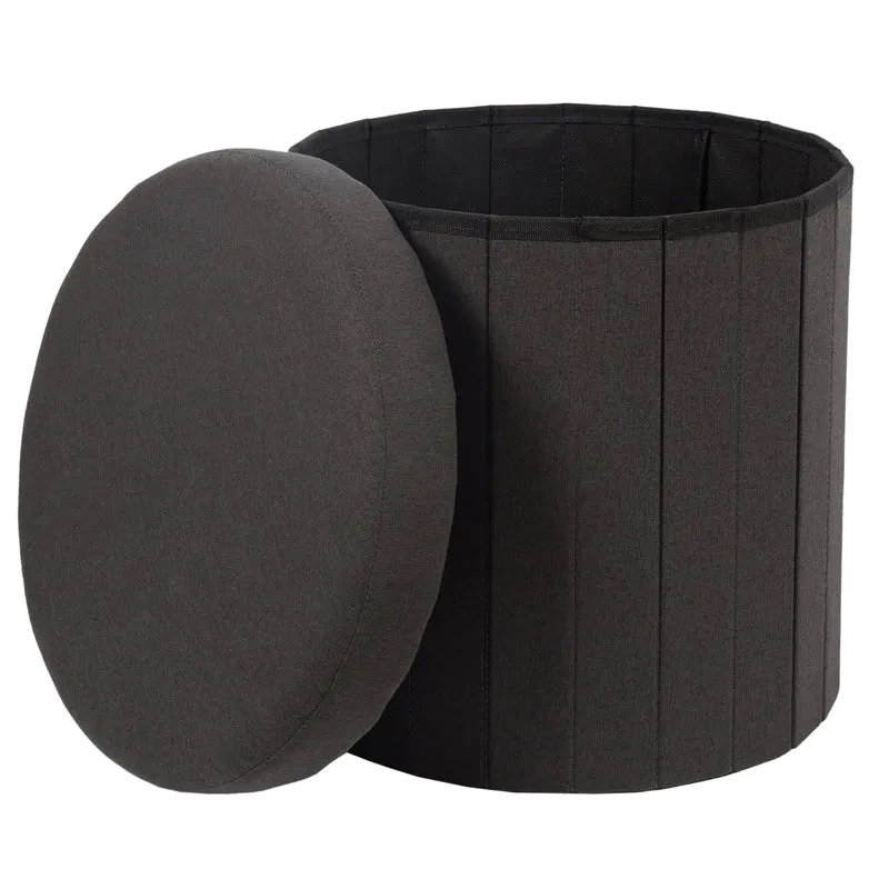COFFRE POUF PLIABLE NOIR PILLS