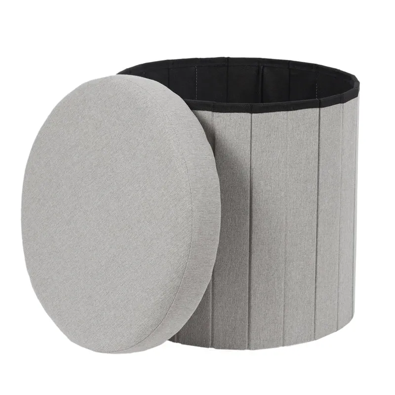 COFFRE POUF PLIABLE GRIS PILLS
