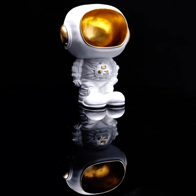 STATUE ASTRONAUTE VIDE POCHE BLANC
