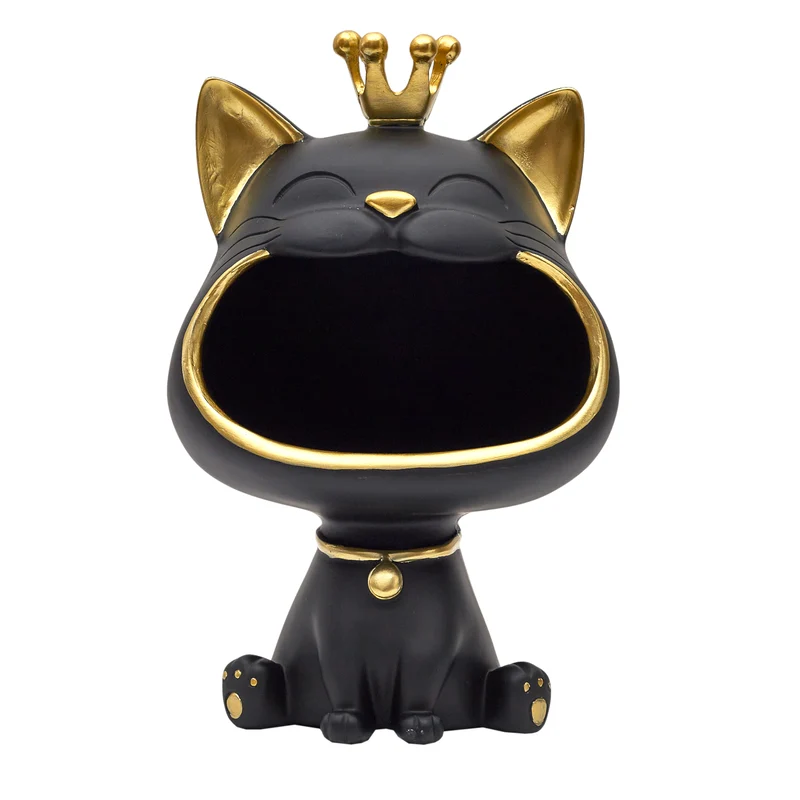 STATUE CHAT NOIR VIDE POCHE