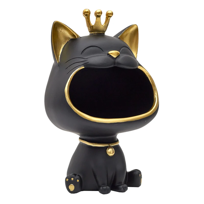 STATUE CHAT NOIR VIDE POCHE