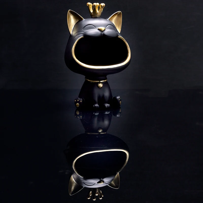 STATUE CHAT NOIR VIDE POCHE