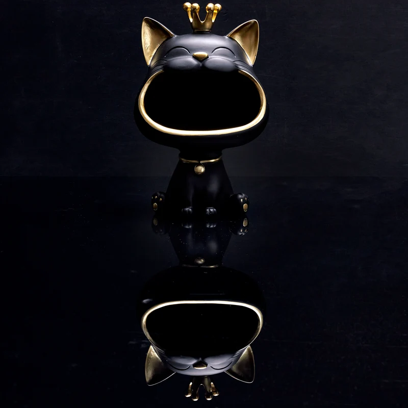 STATUE CHAT NOIR VIDE POCHE