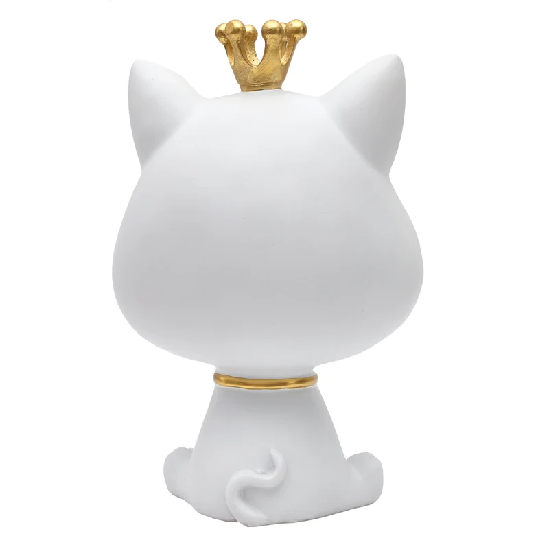 STATUE CHAT BLANC VIDE POCHE