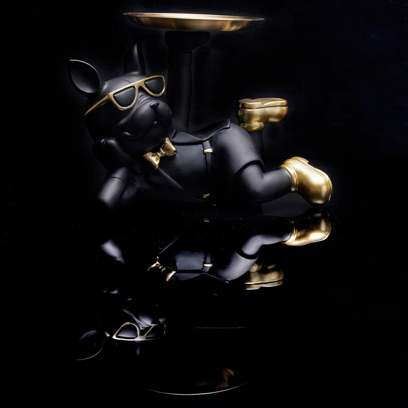 STATUE BULLDOG NOIR VIDE POCHE