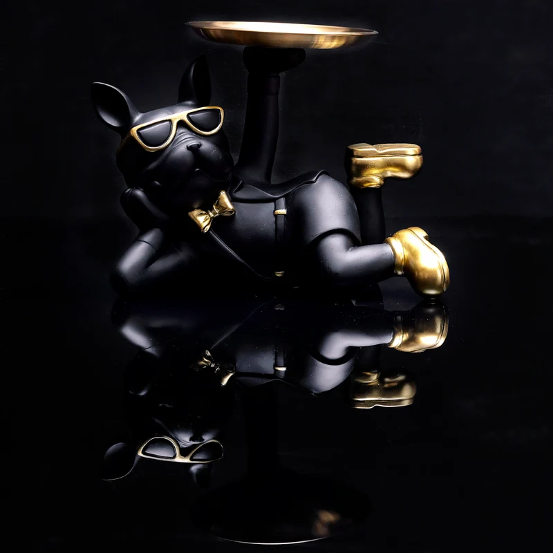 STATUE BULLDOG NOIR VIDE POCHE