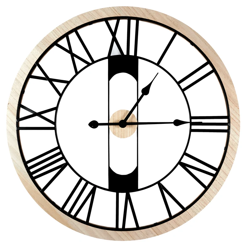 HORLOGE SILENCIEUSE BOIS ET METAL D70CM JACK