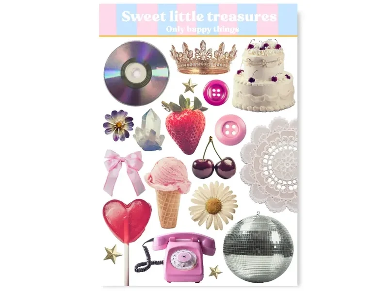 Planches d'autocollants - Petits trésors doux - Only Happy Things