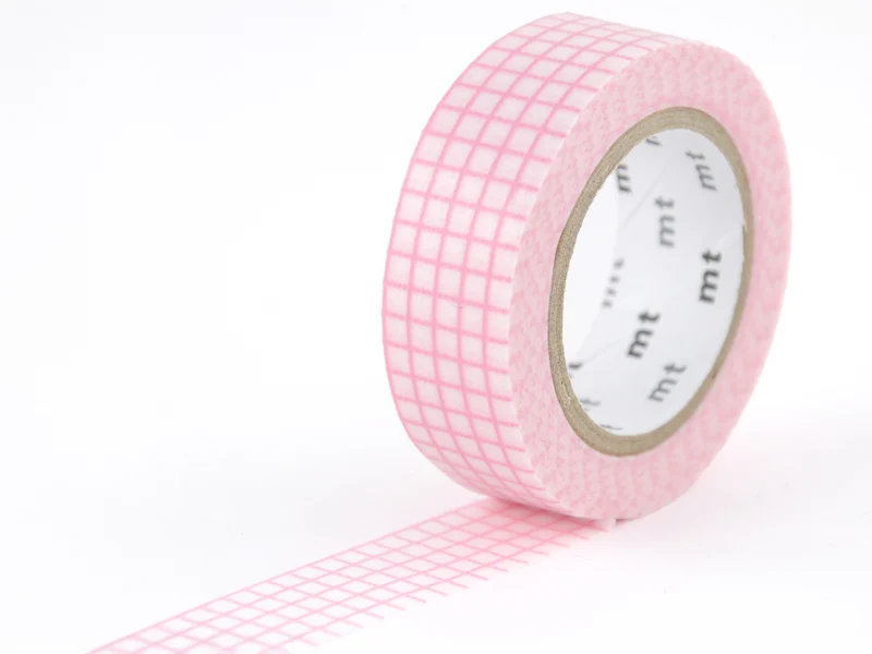 Masking Tape MT Motif quadrillage rose - Scrapbooking