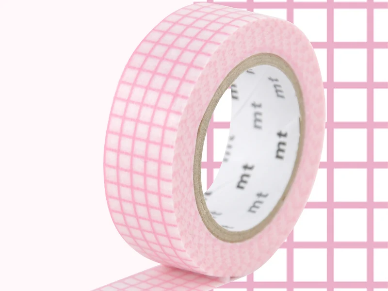 Masking Tape MT Motif quadrillage rose - Scrapbooking