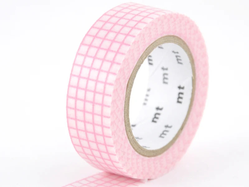 Masking Tape MT Motif quadrillage rose - Scrapbooking