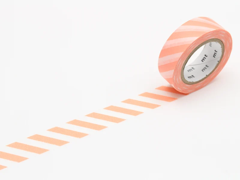 Masking Tape MT Motif rayure saumon - Scrapbooking