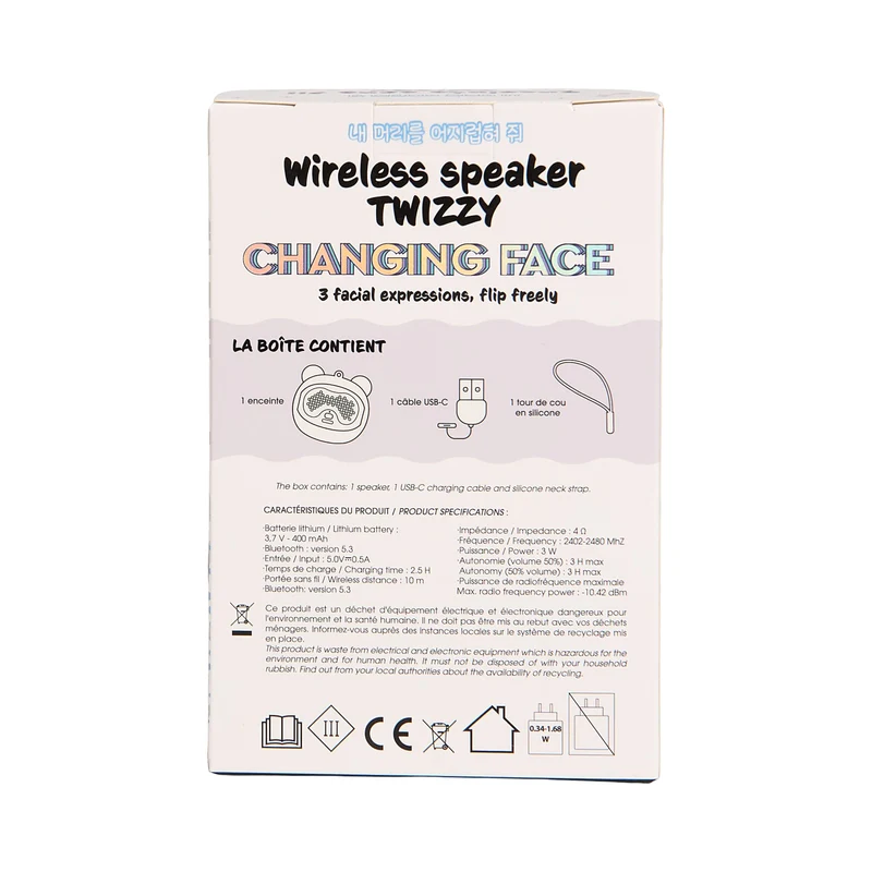 ENCEINTE CHANGING FACE CRASH NOIR