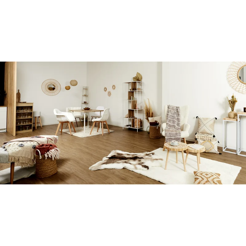 ETAGERE ANGLE 5 NIVEAUX BOIS ET METAL BLANC
