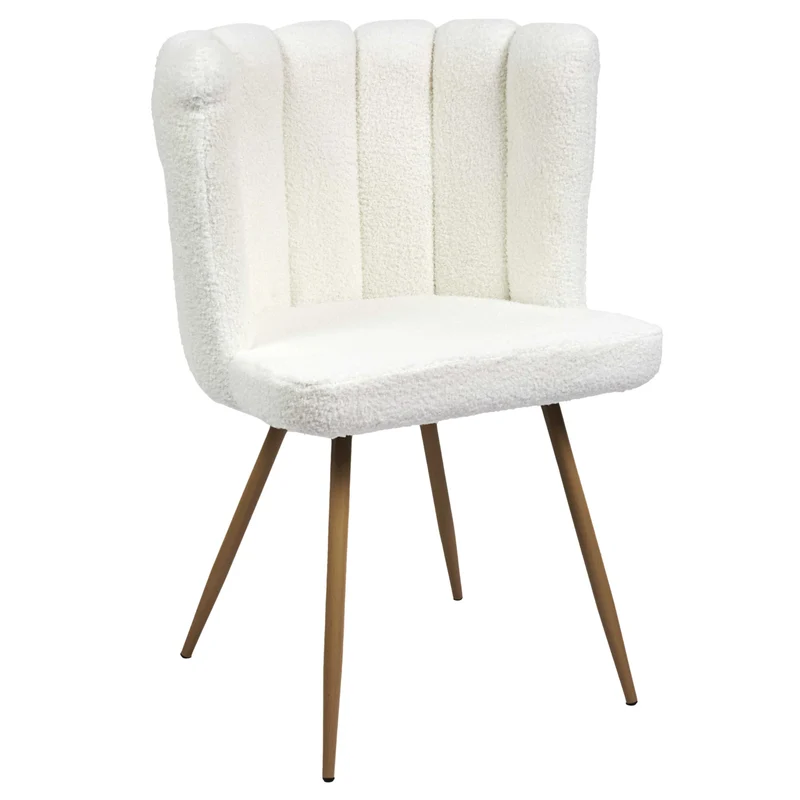 CHAISE ARIEL BOUCLETTE BLANC - LOT DE 2