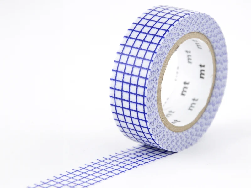 Masking Tape MT Motif quadrillage bleu - Scrapbooking