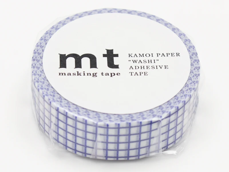 Masking Tape MT Motif quadrillage bleu - Scrapbooking