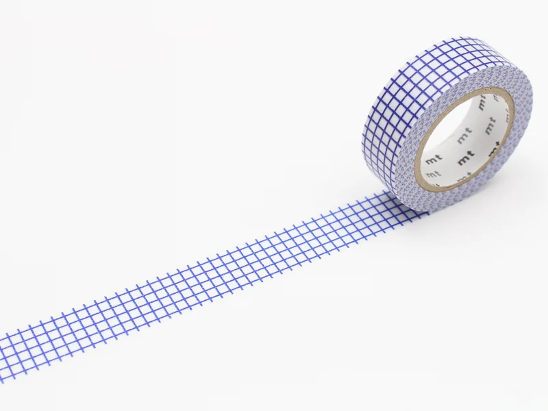 Masking Tape MT Motif quadrillage bleu - Scrapbooking
