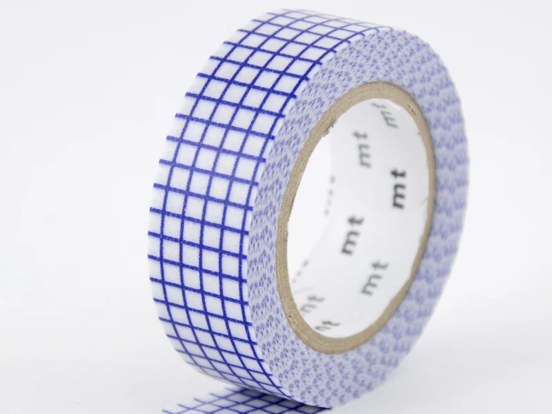 Masking Tape MT Motif quadrillage bleu - Scrapbooking