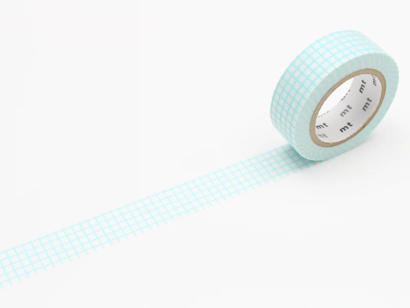Masking Tape MT Motif quadrillage aqua - Scrapbooking