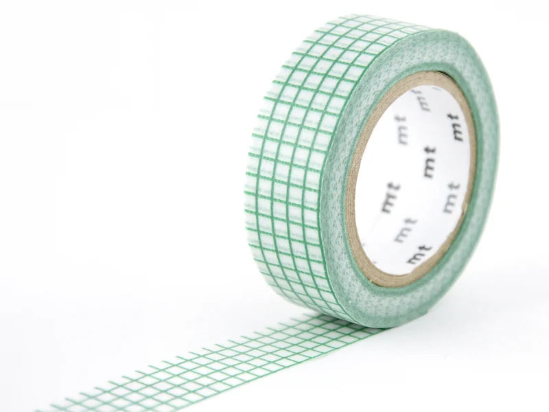 Masking Tape MT Motif quadrillage vert - Scrapbooking