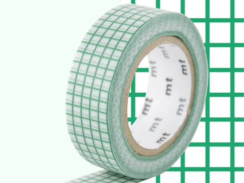 Masking Tape MT Motif quadrillage vert - Scrapbooking