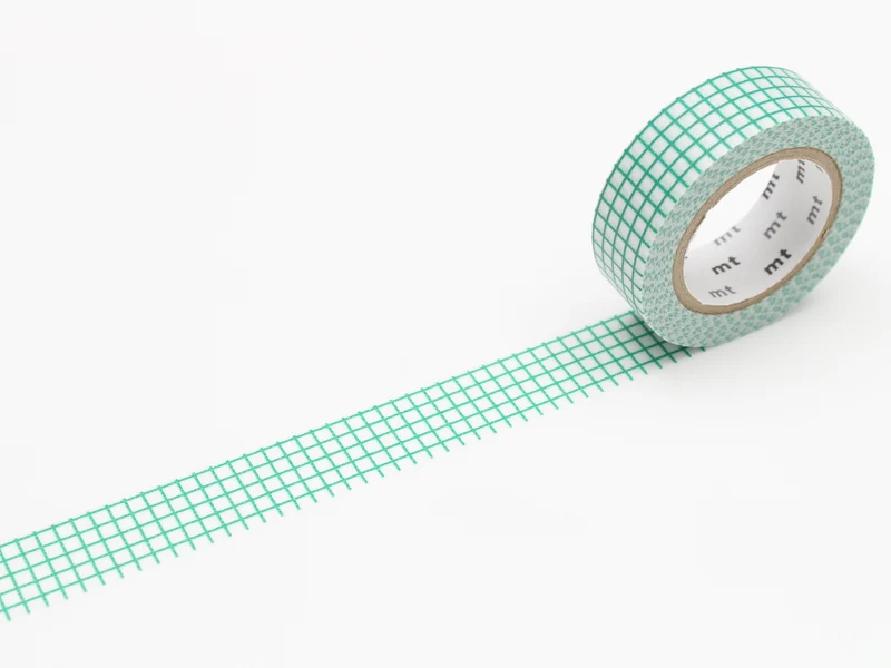 Masking Tape MT Motif quadrillage vert - Scrapbooking