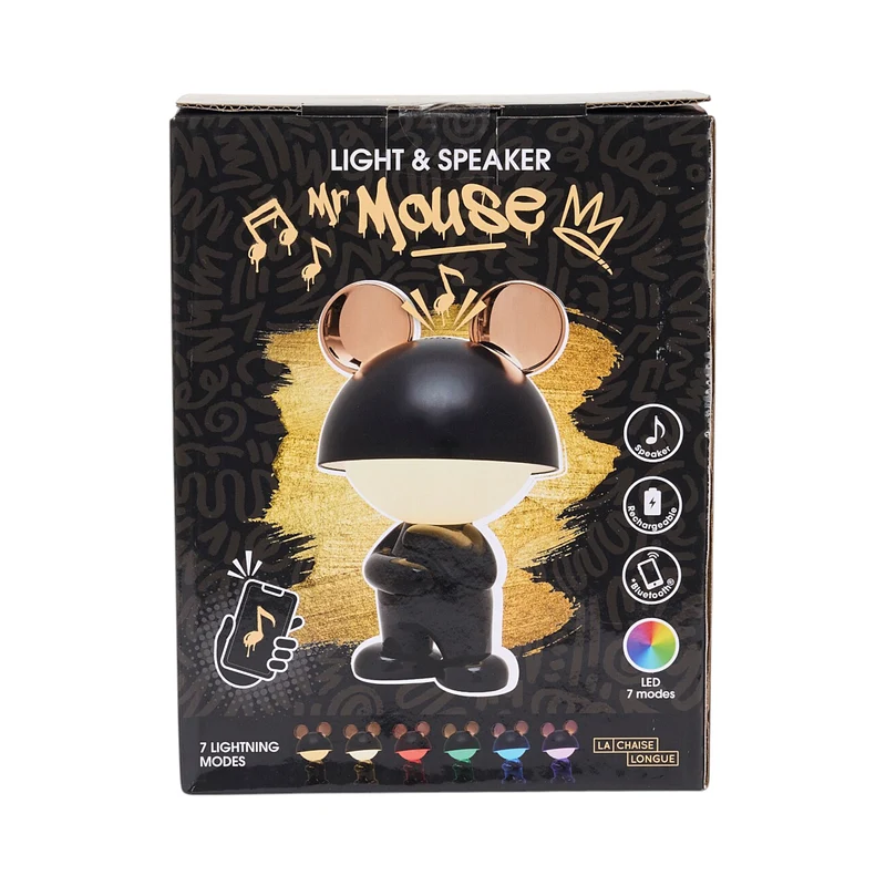 LAMPE ENCEINTE MISTER MOUSE GM DEBOUT NOIR
